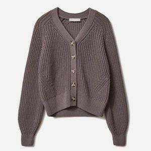 Everlane Texture cotton Cardigan - Grey-Brown